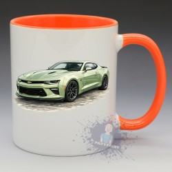 MUG Automobile "Chevrolet Camaro" (Verte) (en Céramique 350ml)