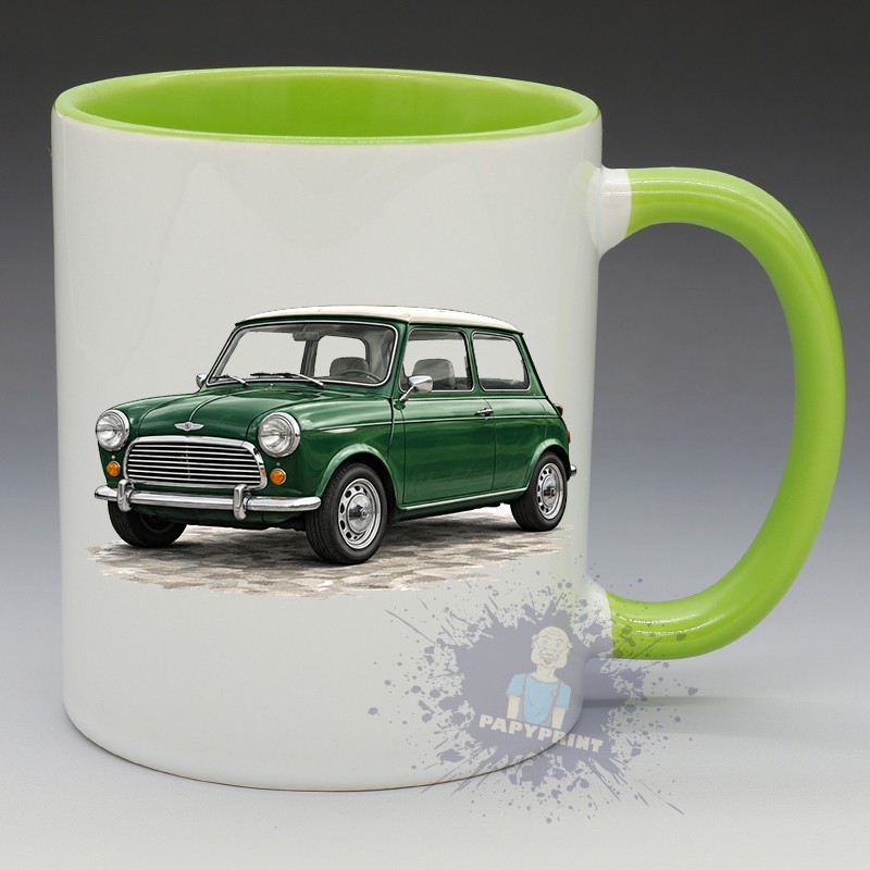 Mug Mini Cooper vert anglais | Papy Print