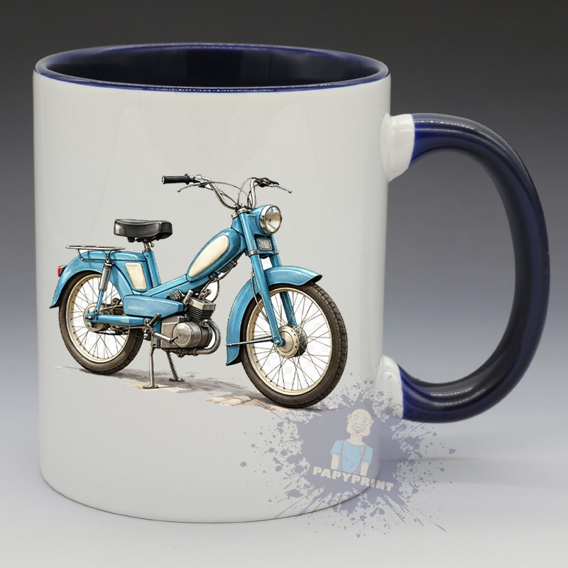 MUG Moto - "Mobylette Bleu" (en Céramique 350ml)