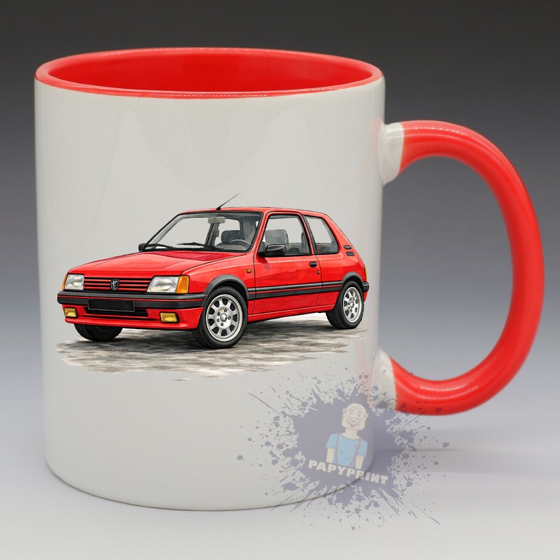 MUG Automobile - "Peugeot 205 GTI" (N°01) (en Céramique 350ml)