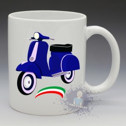 MUG Moto - "Vespa, Bleu" (en Céramique 350ml)
