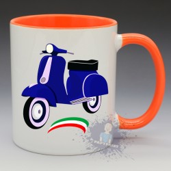MUG Moto - "Vespa, Bleu" (en Céramique 350ml)