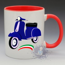 MUG Moto - "Vespa, Bleu" (en Céramique 350ml)