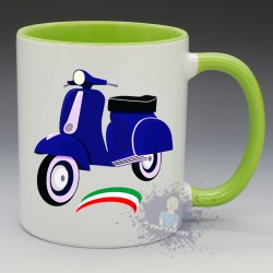 MUG Moto - "Vespa, Bleu" (en Céramique 350ml)