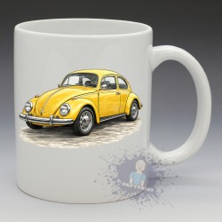 MUG Automobile - "Volkswagen Coccinelle Yellow" (en Céramique 350ml)