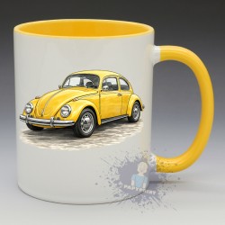 MUG Automobile - "Volkswagen Coccinelle Yellow" (en Céramique 350ml)