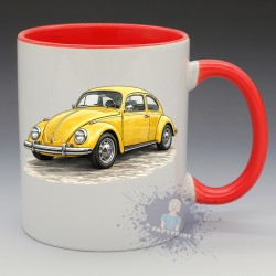 MUG Automobile - "Volkswagen Coccinelle Yellow" (en Céramique 350ml)