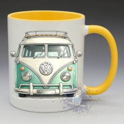 MUG Automobile - "Combi Volkswagen, Face avant" (Turquoise) (en Céramique 350ml)