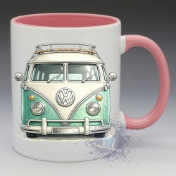 MUG Automobile - "Combi Volkswagen, Face avant" (Turquoise) (en Céramique 350ml)