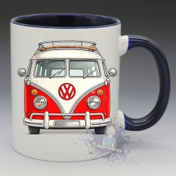 MUG Automobile - "Combi Volkswagen, Face avant" (Rouge) (en Céramique 350ml)