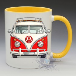 MUG Automobile - "Combi Volkswagen, Face avant" (Rouge) (en Céramique 350ml)