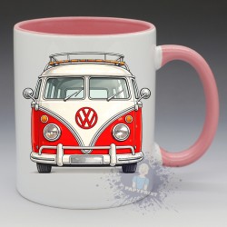 MUG Automobile - "Combi Volkswagen, Face avant" (Rouge) (en Céramique 350ml)
