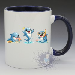 MUG Animaux - "Le Trio de Dauphins" (en Céramique 350ml)