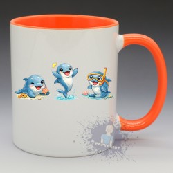 MUG Animaux - "Le Trio de Dauphins" (en Céramique 350ml)