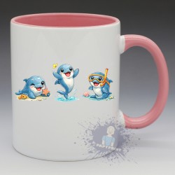 MUG Animaux - "Le Trio de Dauphins" (en Céramique 350ml)
