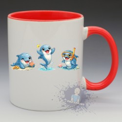 MUG Animaux - "Le Trio de Dauphins" (en Céramique 350ml)