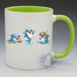 MUG Animaux - "Le Trio de Dauphins" (en Céramique 350ml)