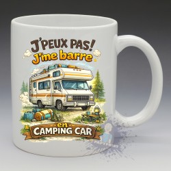 MUG Humoristique - "J'peux pas j'me barre en Camping Car" (en Céramique 350ml)