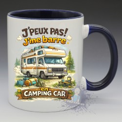 MUG Humoristique - "J'peux pas j'me barre en Camping Car" (en Céramique 350ml)