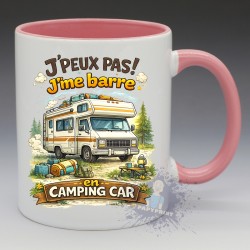 MUG Humoristique - "J'peux pas j'me barre en Camping Car" (en Céramique 350ml)