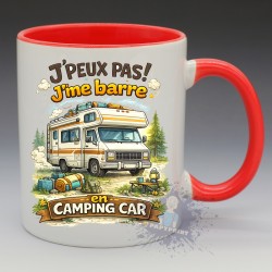 MUG Humoristique - "J'peux pas j'me barre en Camping Car" (en Céramique 350ml)