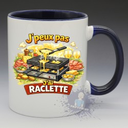 Mug Humoristique - "J'peux pas j'ai Raclette" (en Céramique 350ml)