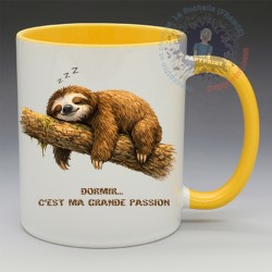 Mug Humoristique - "Dormir c'est ma grande passion" (en Céramique 350ml)