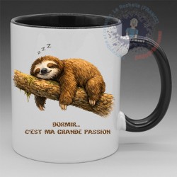 Mug Humoristique - "Dormir c'est ma grande passion" (en Céramique 350ml)