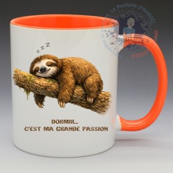 Mug Humoristique - "Dormir c'est ma grande passion" (en Céramique 350ml)