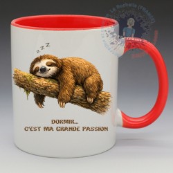 Mug Humoristique - "Dormir c'est ma grande passion" (en Céramique 350ml)