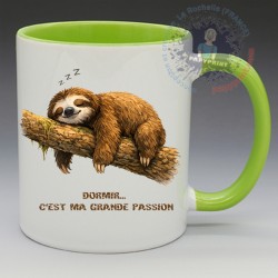 Mug Humoristique - "Dormir c'est ma grande passion" (en Céramique 350ml)