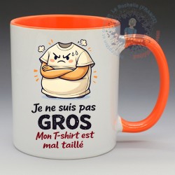 Mug Humoristique - "Je ne suis pas gros ! C'est mon tee-shirt" (en Céramique 350ml)