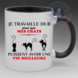 Mug "Je travaille dur pour mes chats" | Papy Print