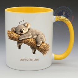 Mug Humoristique - "Koala, Mon Lit c'est la vie" (en Céramique 350ml)