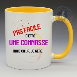 Mug Humoristique - "Pas Facile d'être une connasse, mais ca va je gère" (en Céramique 350ml)