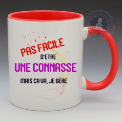 Mug Humoristique - "Pas Facile d'être une connasse, mais ca va je gère" (en Céramique 350ml)