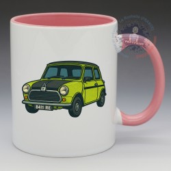 Mug Automobile Série TV année 90 - "La Mini, L'Austin de Mister Bean" (en Céramique 350ml)