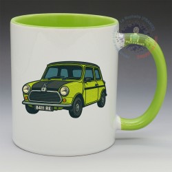 Mug Automobile Série TV année 90 - "La Mini, L'Austin de Mister Bean" (en Céramique 350ml)