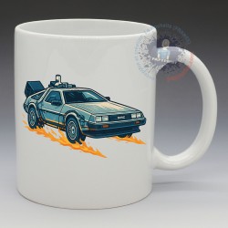 MUG Automobile - Cinéma année 80' "La Delorean de retour vers le futur" (en Céramique 350ml)