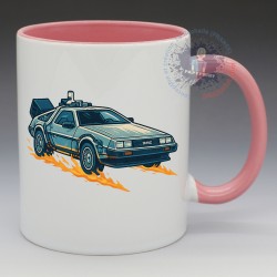 MUG Automobile - Cinéma année 80' "La Delorean de retour vers le futur" (en Céramique 350ml)