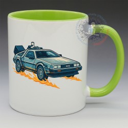 MUG Automobile - Cinéma année 80' "La Delorean de retour vers le futur" (en Céramique 350ml)