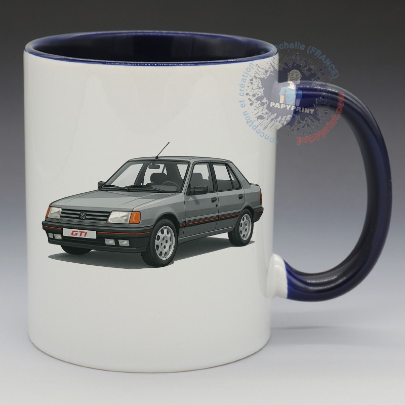 MUG Automobile - "Peugeot 309 GTI" (Grey) (en Céramique 350ml)