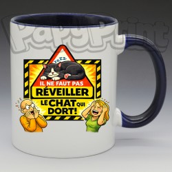 Mug "Il ne faut pas réveiller le chat qui dort" | Papy Print