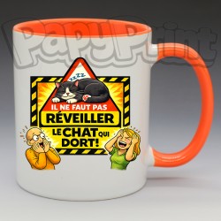 Mug "Il ne faut pas réveiller le chat qui dort" | Papy Print