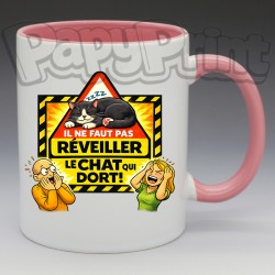 Mug "Il ne faut pas réveiller le chat qui dort" | Papy Print