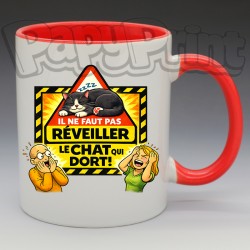 Mug "Il ne faut pas réveiller le chat qui dort" | Papy Print