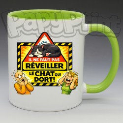 Mug "Il ne faut pas réveiller le chat qui dort" | Papy Print