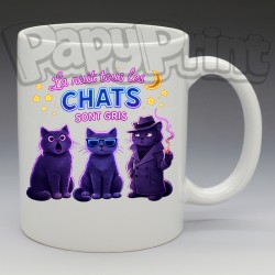 Mug "La nuit tous les chats sont gris" | Papy Print