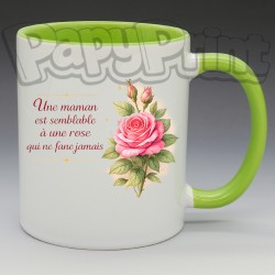 Mug "Une maman c'est comme une rose" | Papy Print