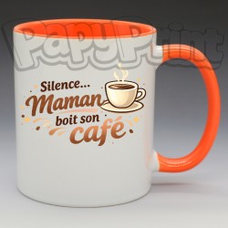 Mug - Maman - "Silence, Maman boit son café" (en Céramique 350ml)